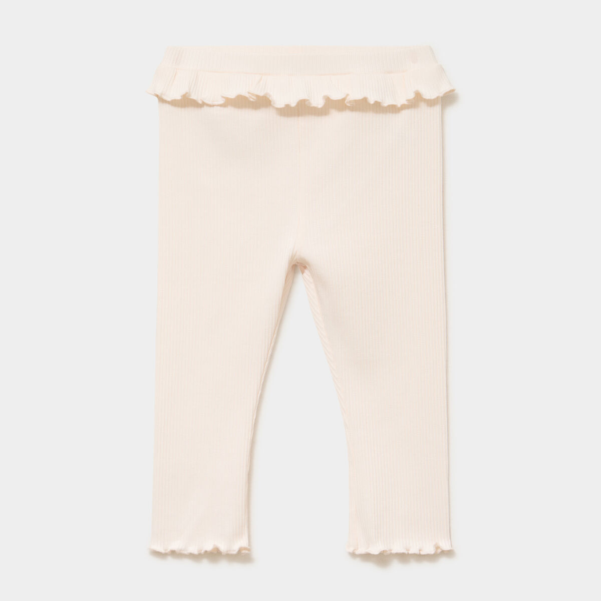Legging c&ocirc;tel&eacute; &agrave; volants creme b&eacute;b&eacute; fille