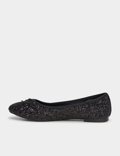 Ballerines à paillettes noir femme