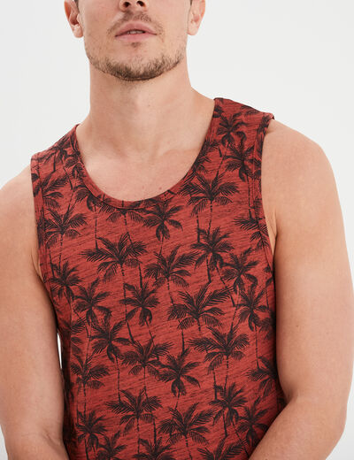 Débardeur col rond coton Liberto vieux rose homme