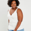 Débardeur bretelles larges col en V blanc femme grande taille