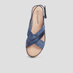 Mules pied large Confortissimo bleu femme