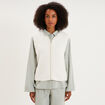 Gilet sans manches effet sherpa zipp&eacute; blanc femme
