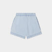 Short en jean &agrave; volants Creeks denim bleach b&eacute;b&eacute; fille