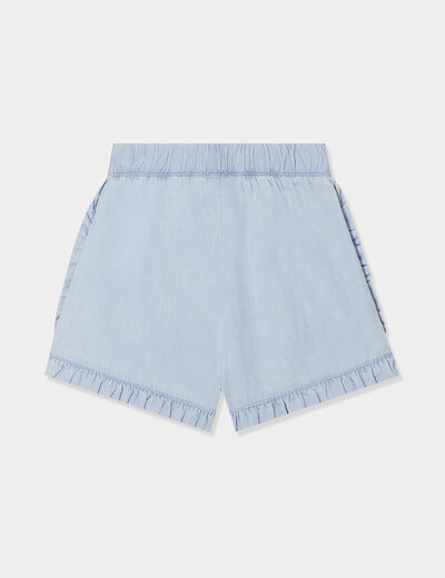 Short en jean à volants Creeks denim bleach bébé fille