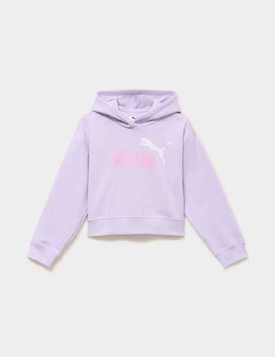 Sweat hoodie &agrave; capuche Puma parme fille