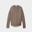 Pull col en V manches longues taupe femme