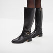 Bottes &agrave; talons avec boucles noir femme
