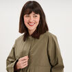 Veste courte oversize col velours c&ocirc;tel&eacute; taupe femme