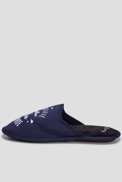 Chaussons mules meilleur papa bleu homme