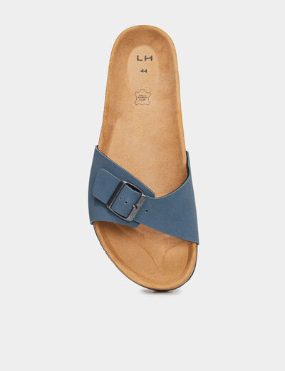 Mules avec boucles bleu marine homme