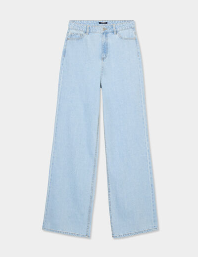 Jeans wide leg taille haute Creeks denim triple stone femme