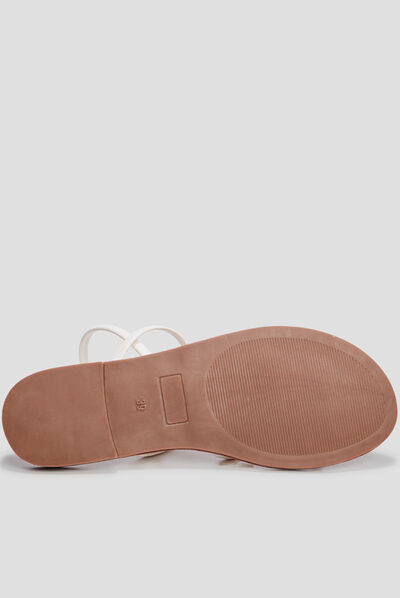 Sandales plates blanc femme