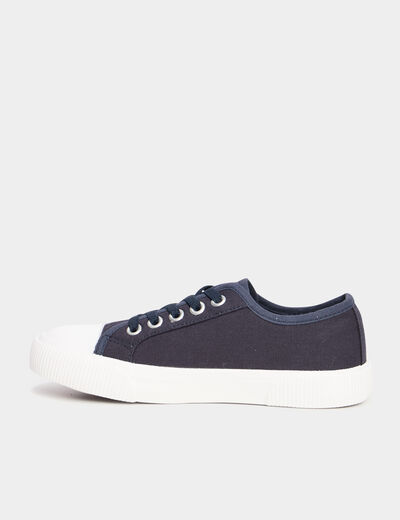 Tennis basses en toile bleu marine gar&ccedil;on
