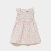 Robe patineuse avec volants coton ecru b&eacute;b&eacute; fille