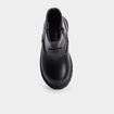 Bottines crantées avec clous coeurs noir fille