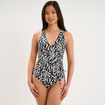 Maillot de bain une pi&egrave;ce crois&eacute; noir femme