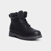Bottines &agrave; bout rond lacets noir homme
