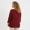 Pull manches 3/4 chauve-souris col V bordeaux femme grande taille