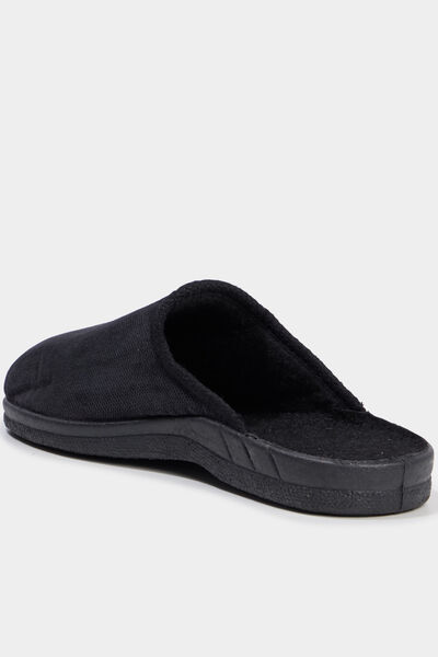 Chaussons mules effet velours noir homme