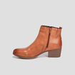 Bottines à talons en cuir marron femme