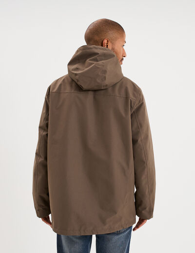 Parka chaude 3-en-1 imperm&eacute;able vert kaki homme