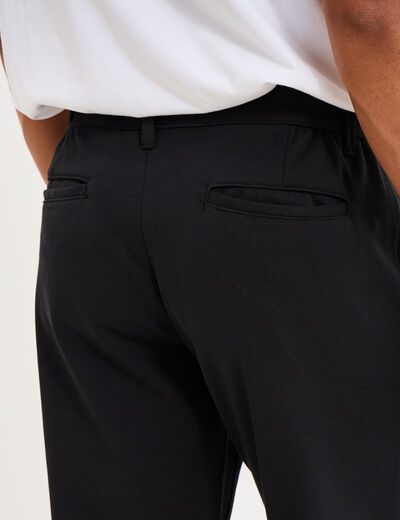 Pantalon chino regular taille &eacute;lastiqu&eacute;e noir homme