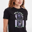 T-shirt col rond manches courtes Liberto noir femme