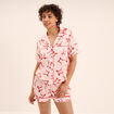 Ensemble pyjama short soyeux 2 pi&egrave;ces rose femme