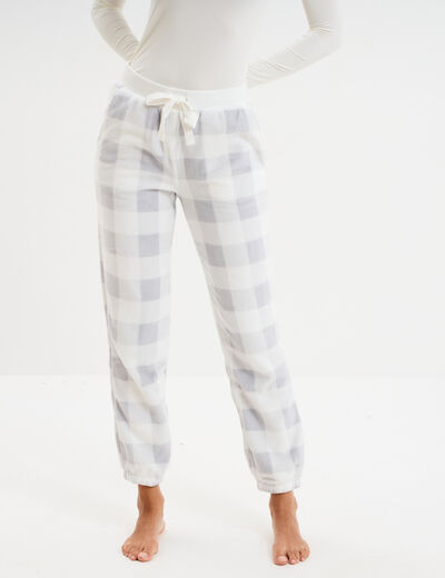 Pantalon de pyjama ecru femme