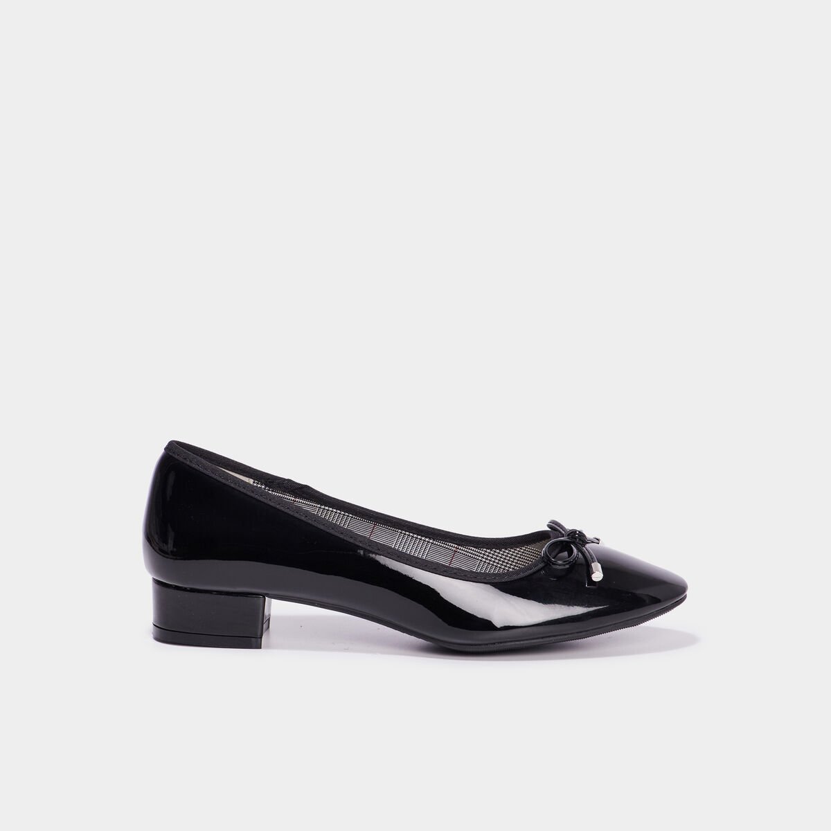 Ballerines à talons vernies noir femme