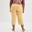 Pantacourt regular en lin majoritaire jaune clair femme grande taille