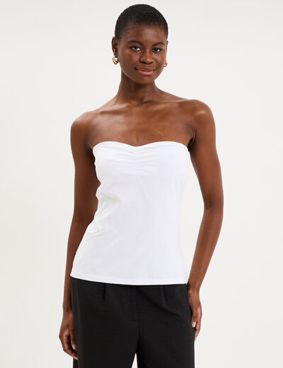 Bustier ajust&eacute; coton majoritaire blanc femme