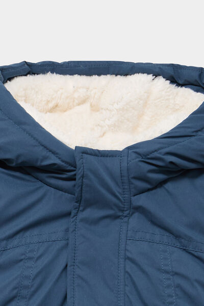 Parka &agrave; capuche doubl&eacute;e bleu gris b&eacute;b&eacute; gar&ccedil;on