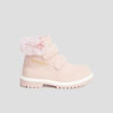 Bottines à scratchs fausse fourrure rose fille