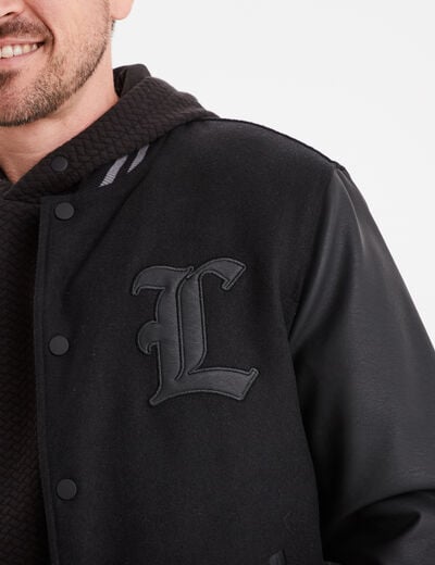Veste teddy manches longues Liberto noir homme
