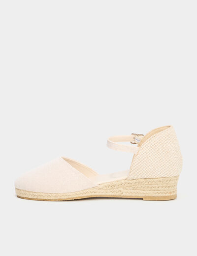 Espadrilles talons compensés blanc fille