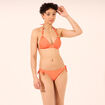 Bas de maillot de bain d&eacute;tails noeuds orange femme