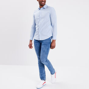 chemise manches longues col italien bleu ciel homme Chemise manches longues col italien bleu ciel homme