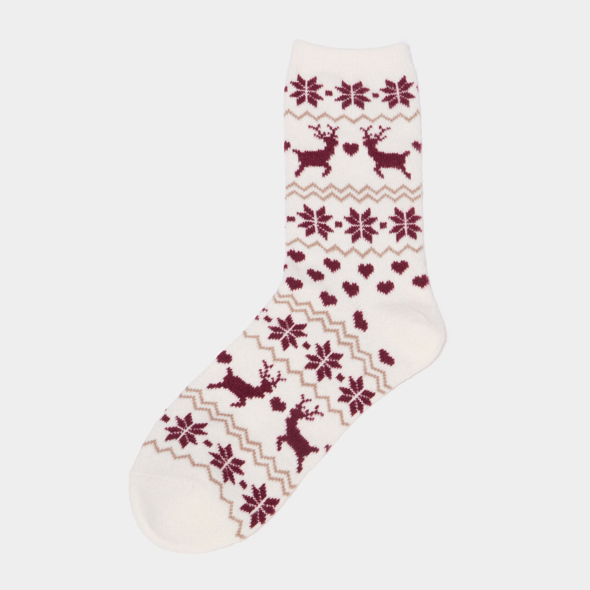 Lot 2 paires chaussettes de No&euml;l marron femme