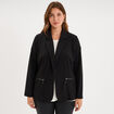 Blazer avec poches zipp&eacute;es noir femme grande taille