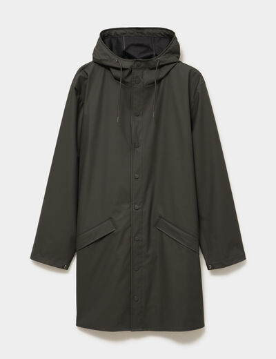 Parka imperm&eacute;able coupe-vent &agrave; capuche vert kaki homme