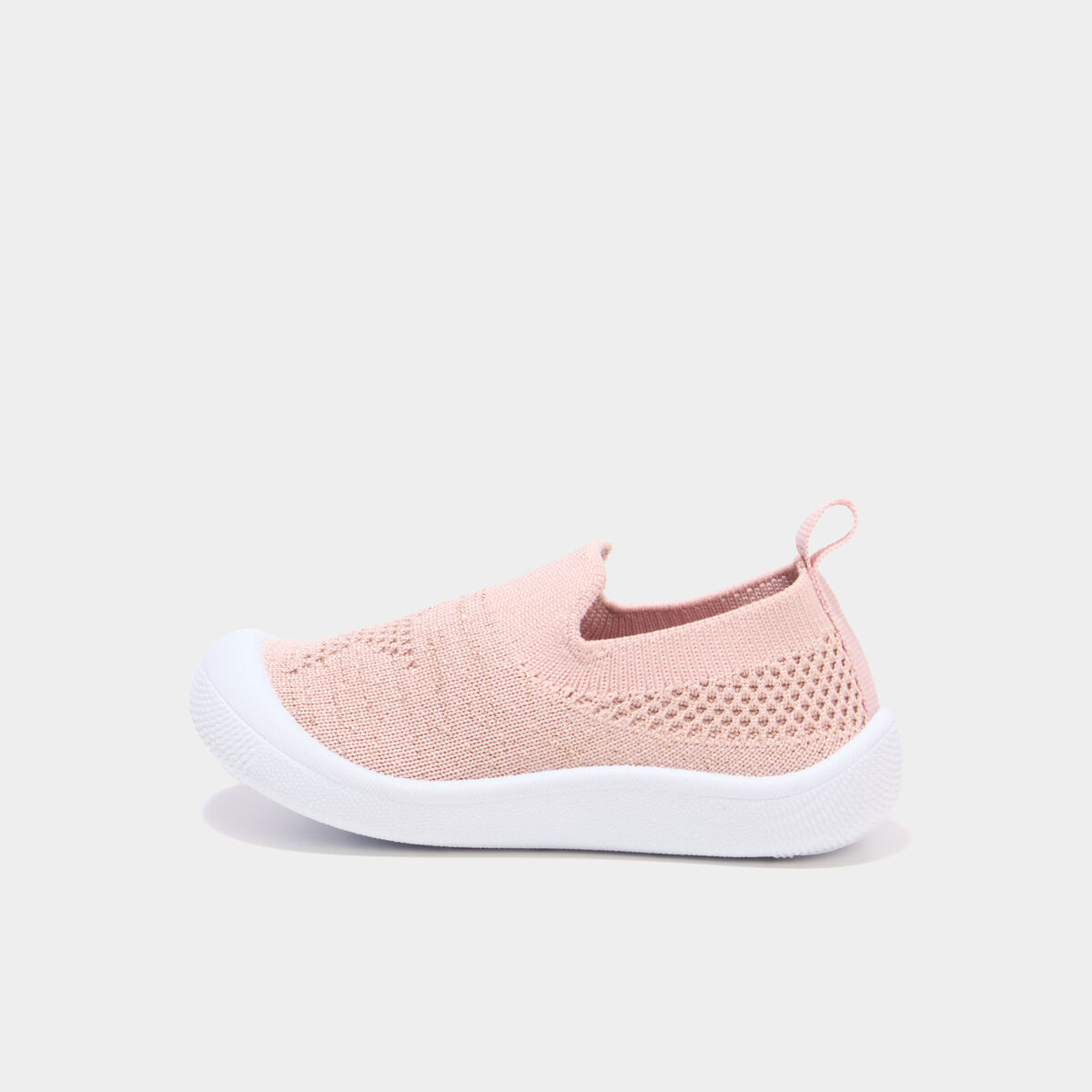 Tennis semelle souple bout renforc&eacute; rose b&eacute;b&eacute; fille