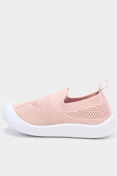 Tennis semelle souple bout renforc&eacute; rose b&eacute;b&eacute; fille