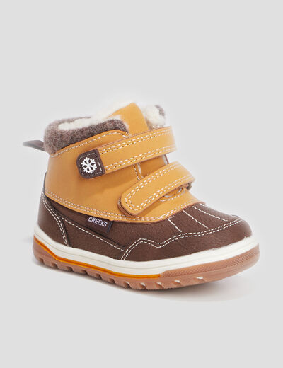 Bottines fourrées à scratchs marron bébé garçon