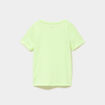 T-shirt col rond manches courtes jaune fluo fille