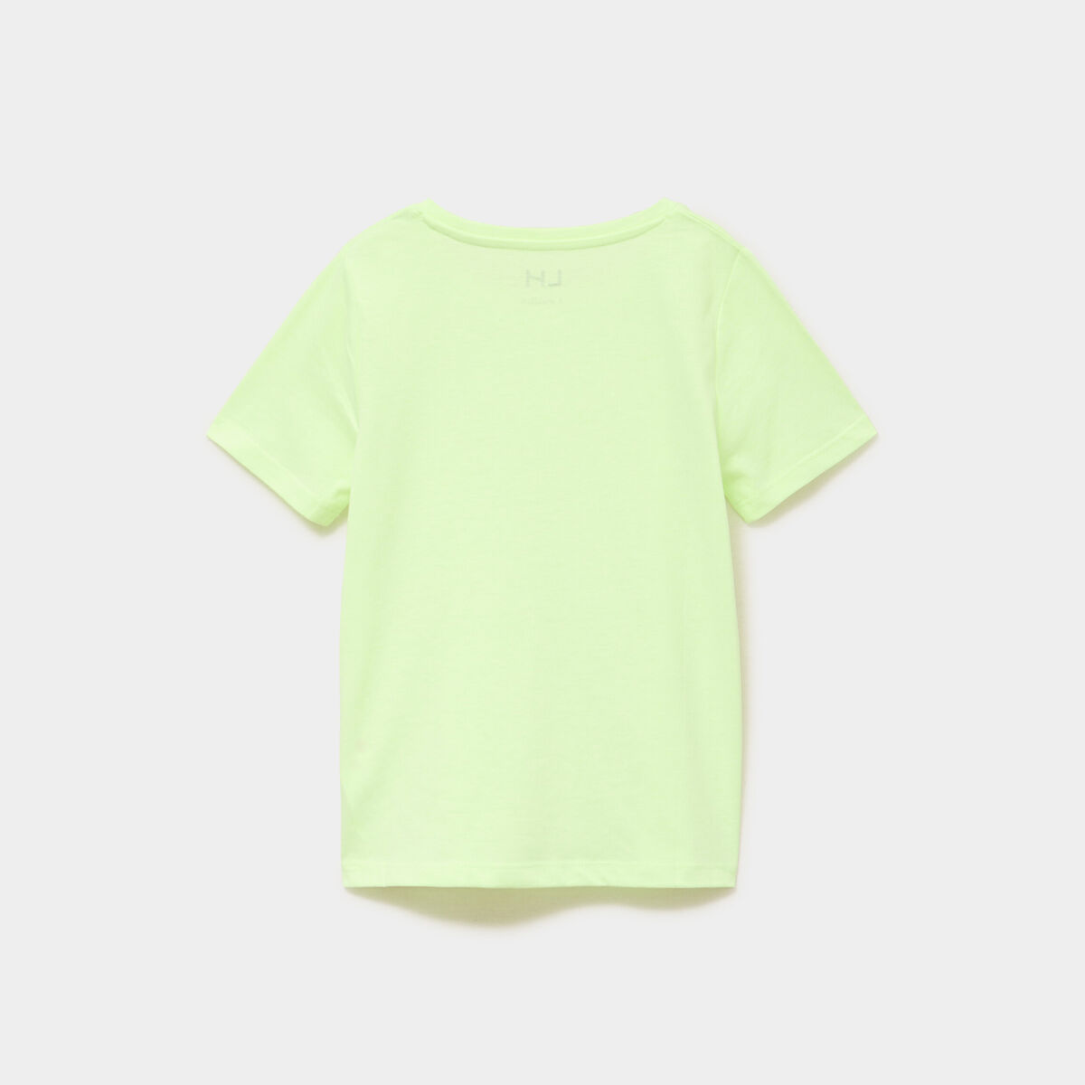T-shirt col rond manches courtes jaune fluo fille