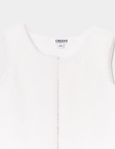 Veste coton fausse laine mouton ivoire fille