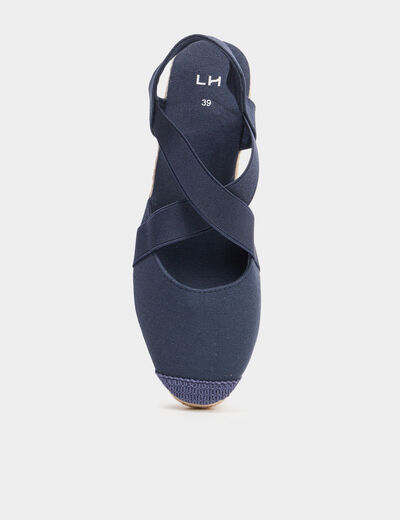 Sandales espadrilles compensées bleu femme