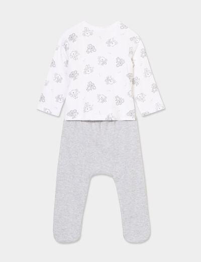 Ensemble naissance 2 pièces coton blanc bébé garçon