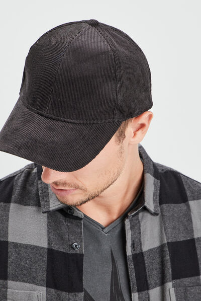 Casquette velours gris foncé homme